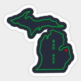 Bad Axe MI Love (Green) Sticker